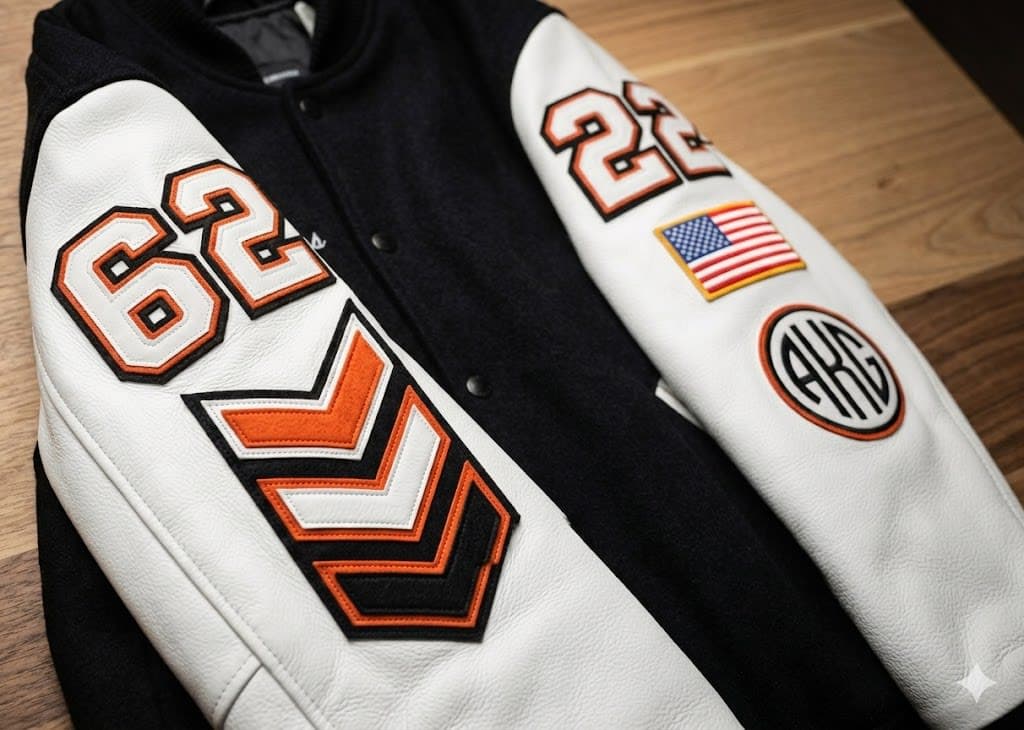 Sleeve felt patches with chevrons and year