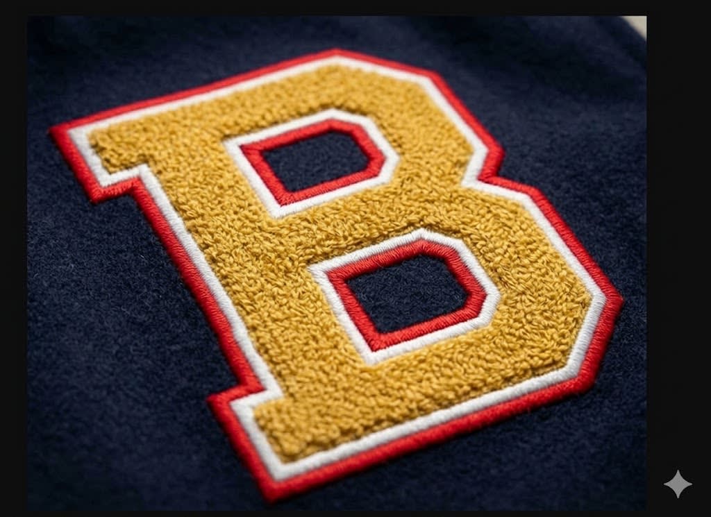 Direct embroidered letter example
