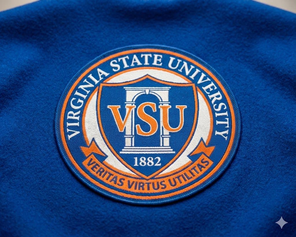 Woven crest on jacket back