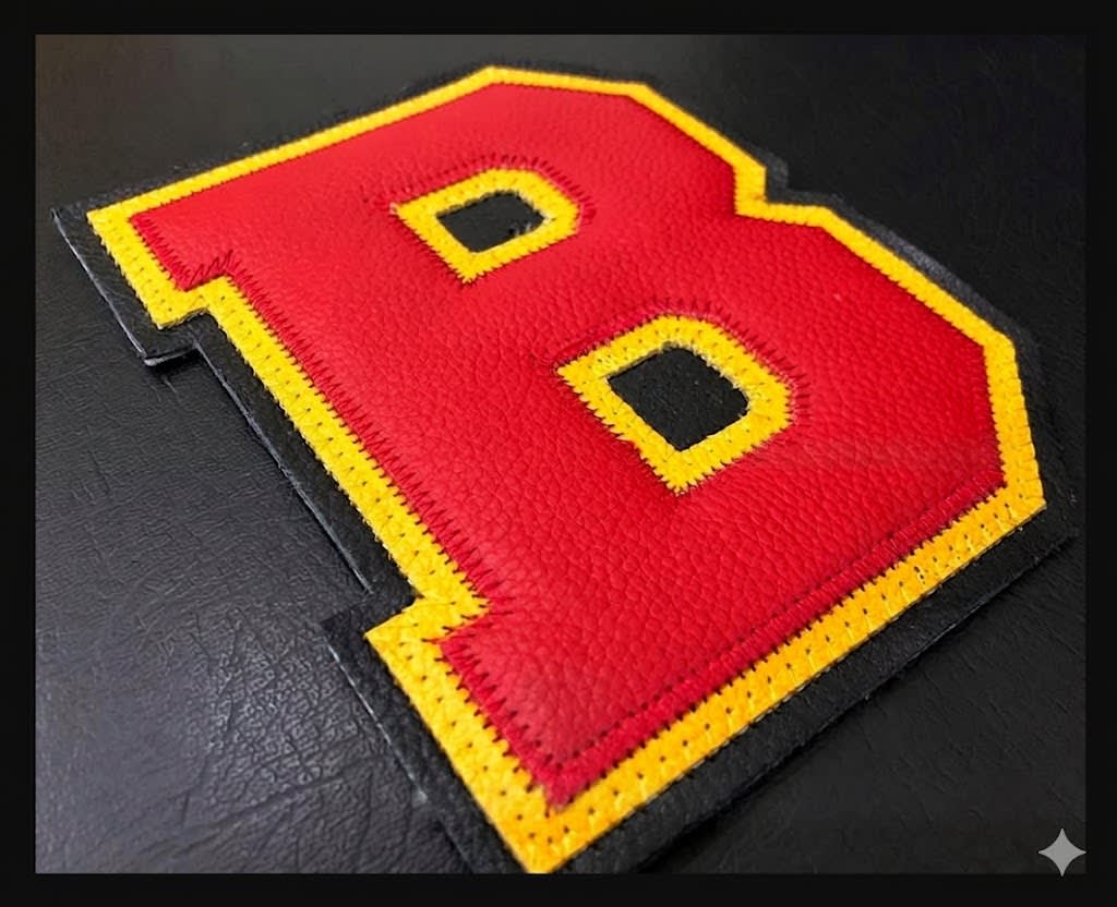 Cowhide leather letter patch
